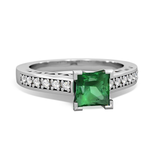 lab emerald engagement ring