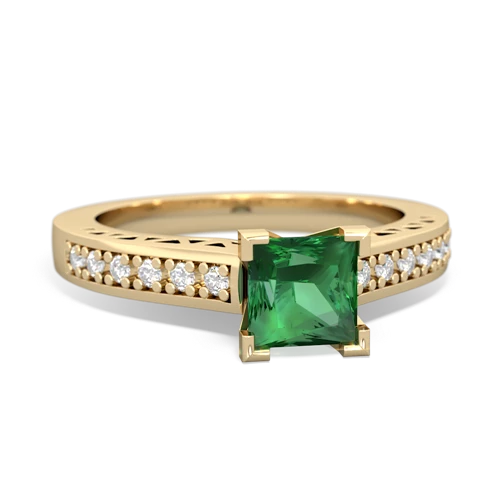 lab emerald engagement ring