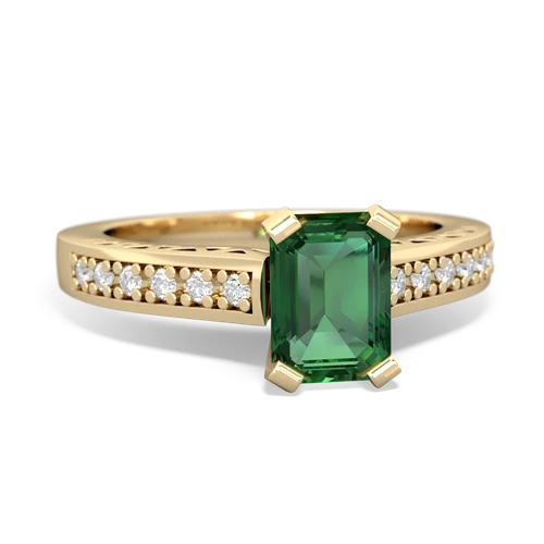 lab emerald engagement ring