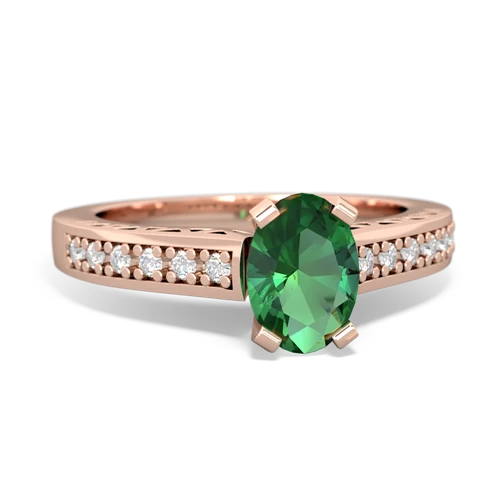 lab emerald engagement ring