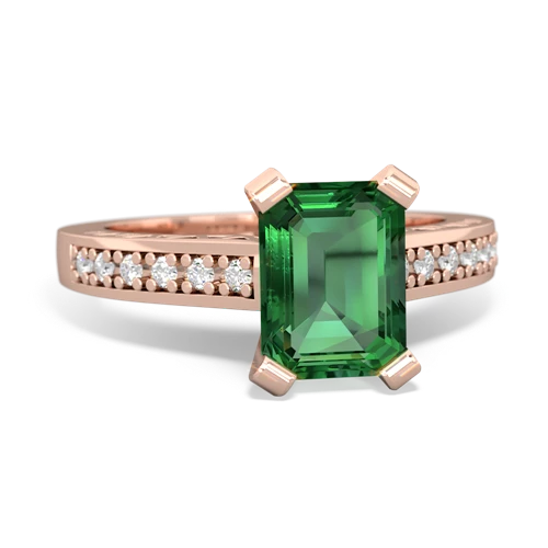 lab emerald engagement ring