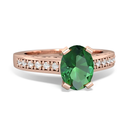 lab emerald engagement ring