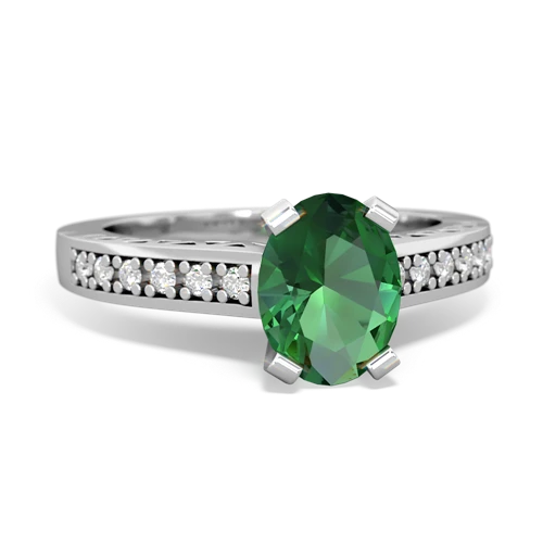 lab emerald engagement ring