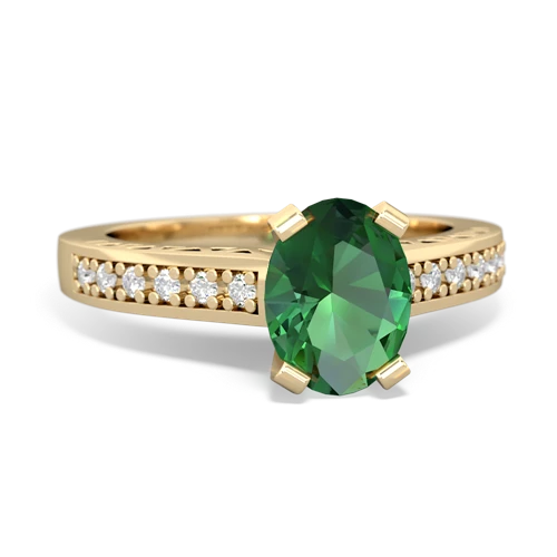 lab emerald engagement ring