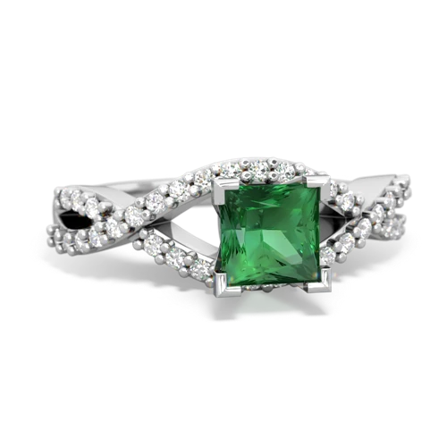 Lab Emerald Diamond Twist Lab Created Emerald ring Ring