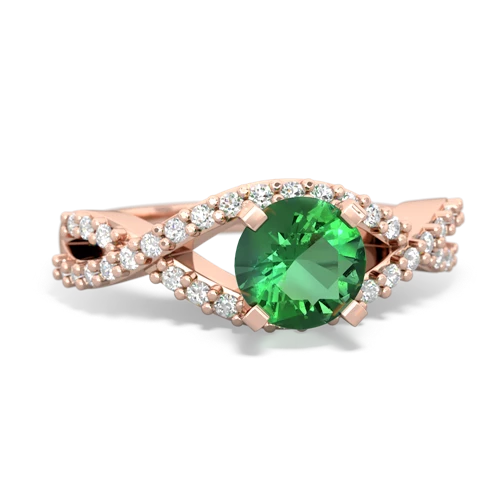Lab Emerald Diamond Twist Lab Created Emerald ring Ring