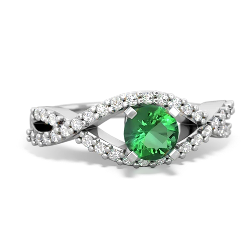 lab emerald engagement ring