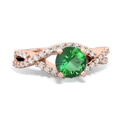 lab emerald engagement ring