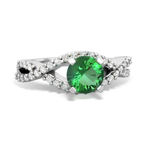 lab emerald engagement ring