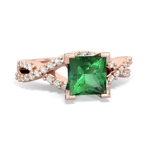 lab emerald engagement ring