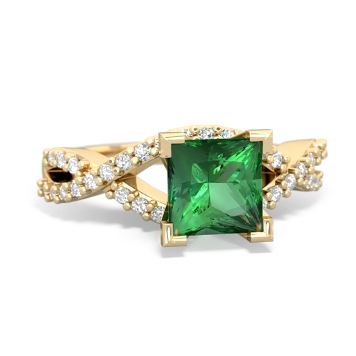 lab emerald engagement ring