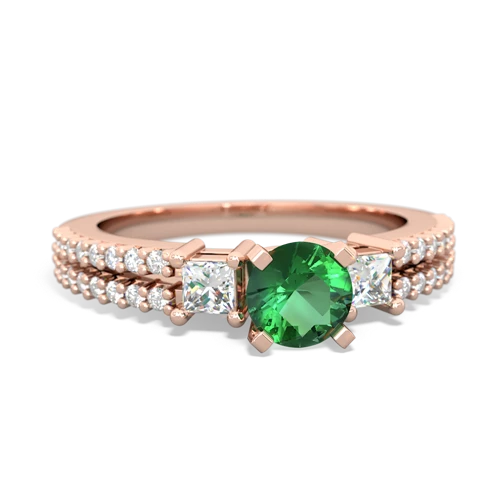 lab emerald engagement ring