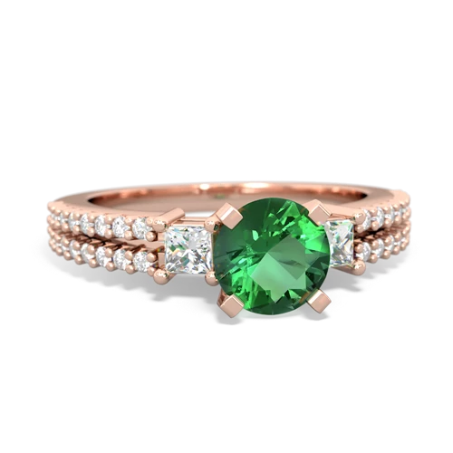 lab emerald engagement ring