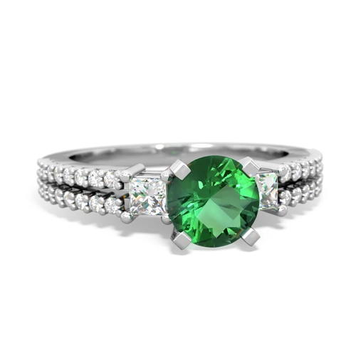 lab emerald engagement ring