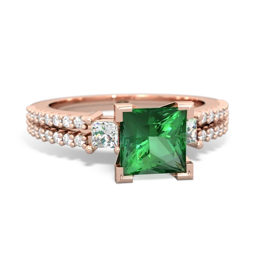 lab emerald engagement ring