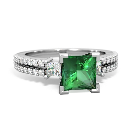 lab emerald engagement ring