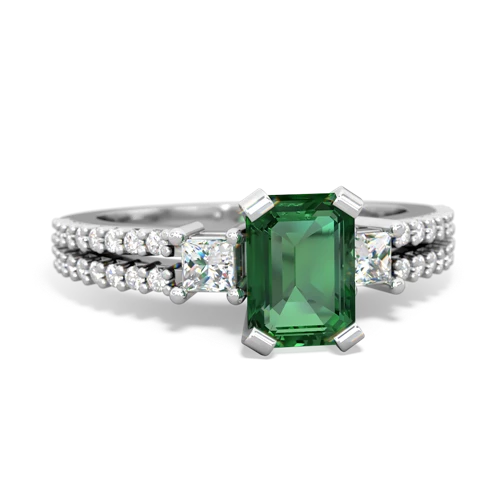 lab emerald engagement ring