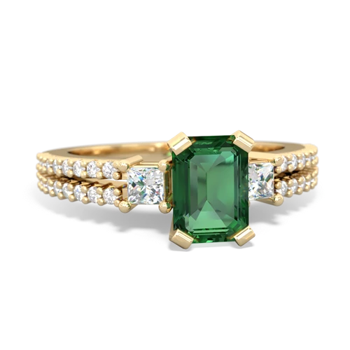 lab emerald engagement ring