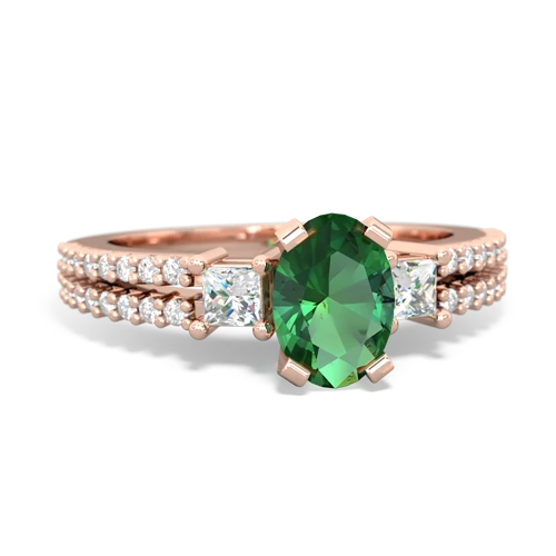 lab emerald engagement ring