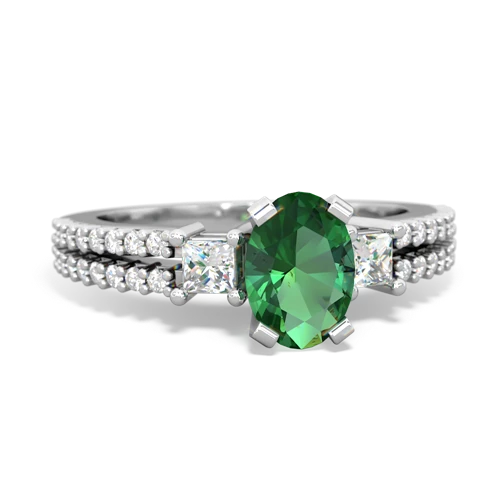 lab emerald engagement ring