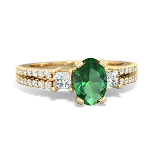 lab emerald engagement ring