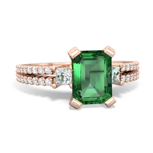 lab emerald engagement ring