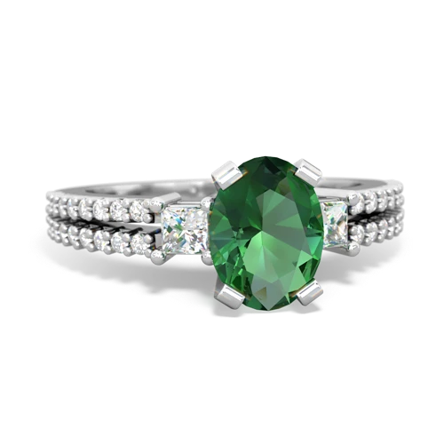 lab emerald engagement ring