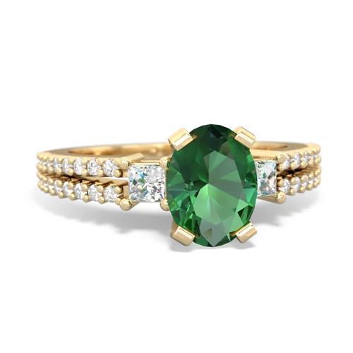 lab emerald engagement ring