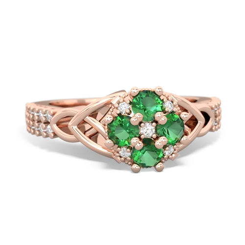 Lab Emerald Celtic Knot Engagement Lab Created Emerald ring Ring