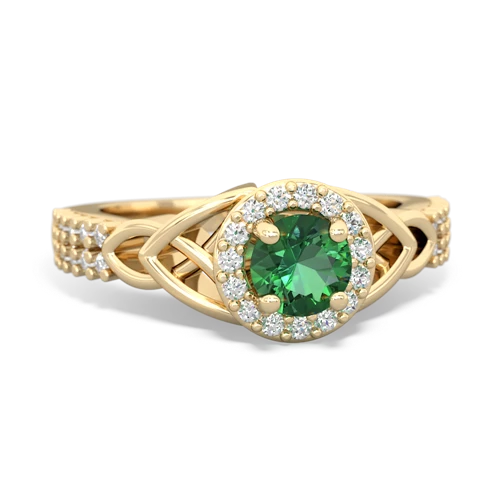 Lab Emerald Celtic Knot Halo Lab Created Emerald ring Ring