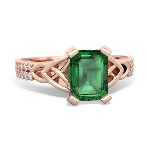 Lab Emerald Celtic Knot Engagement Lab Created Emerald ring Ring