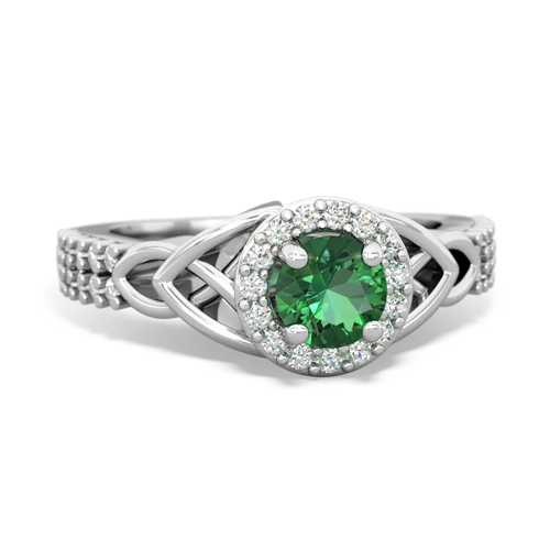 lab emerald engagement ring