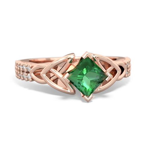 lab emerald engagement ring