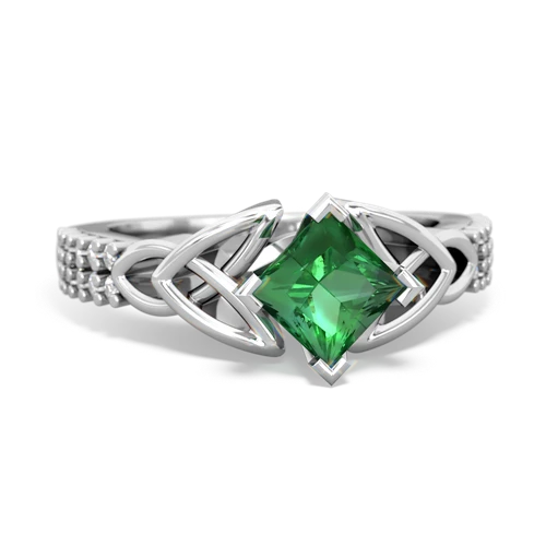 lab emerald engagement ring