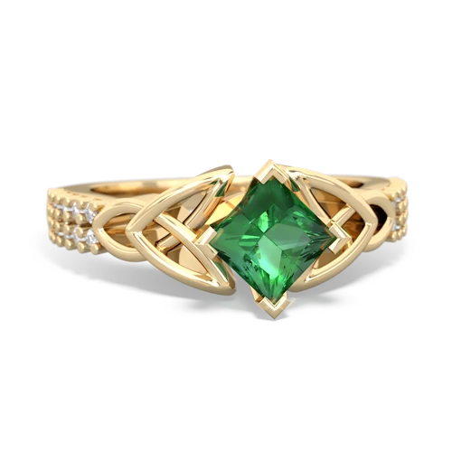 lab emerald engagement ring