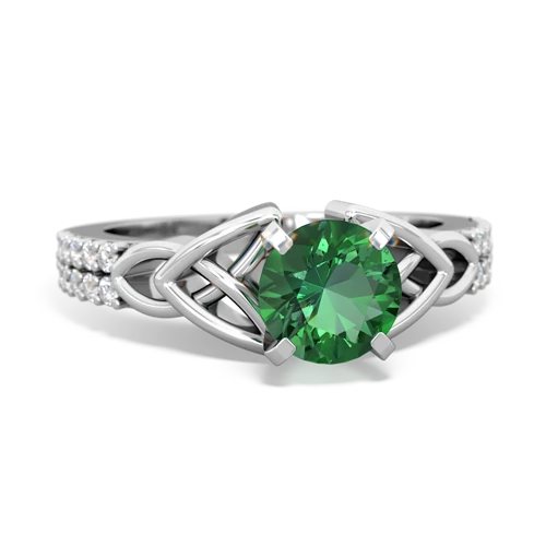 lab emerald engagement ring