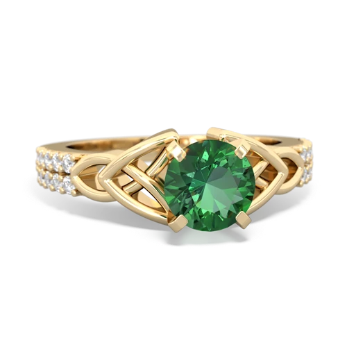 lab emerald engagement ring