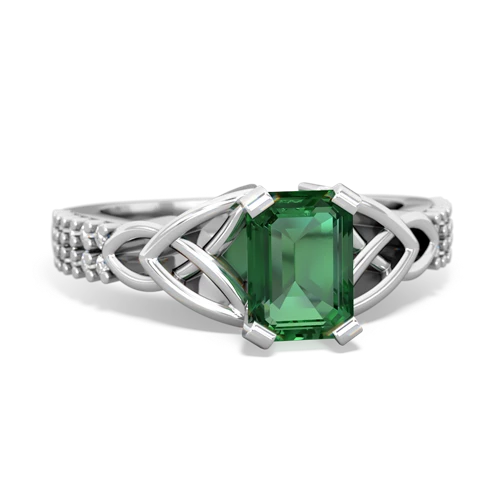 lab emerald engagement ring