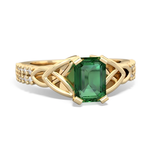 lab emerald engagement ring