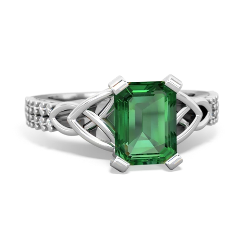 lab emerald engagement ring