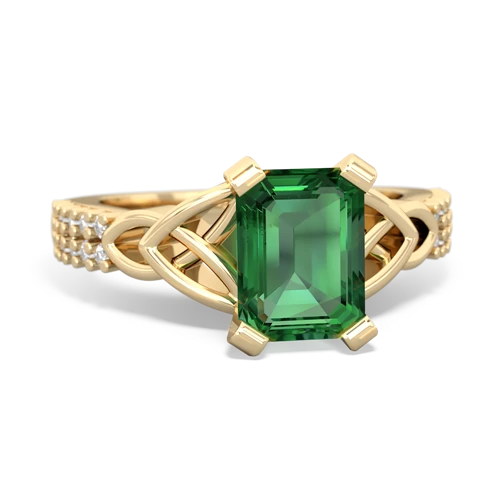 lab emerald engagement ring