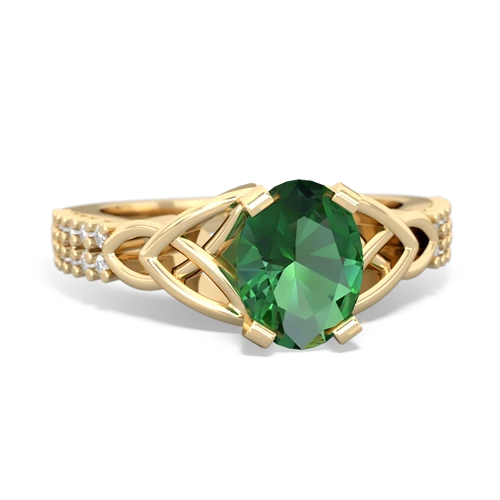 lab emerald engagement ring