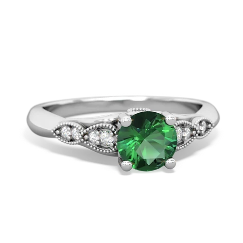 Lab Emerald Antique Elegance Lab Created Emerald ring Ring