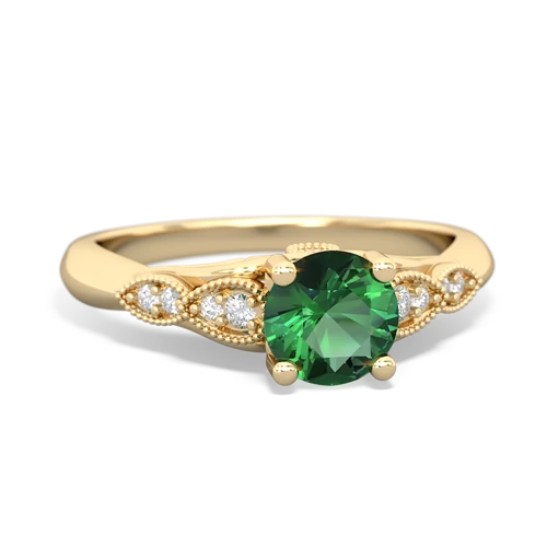 Lab Emerald Antique Elegance Lab Created Emerald ring Ring