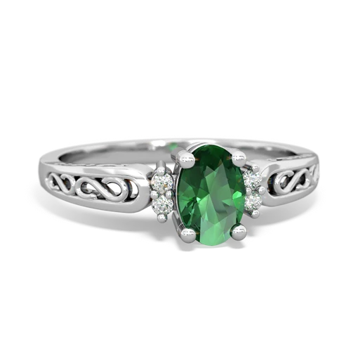 Lab Emerald filligree Scroll Lab Created Emerald ring Ring