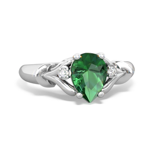 Lab Emerald Gothic Pear Lab Created Emerald ring Ring