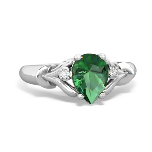 lab emerald filligree ring