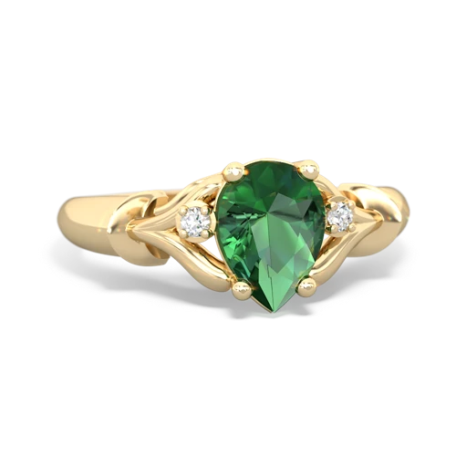 lab emerald filligree ring