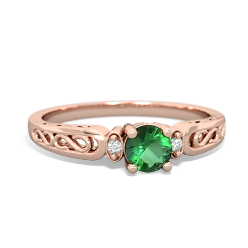 lab emerald filligree ring