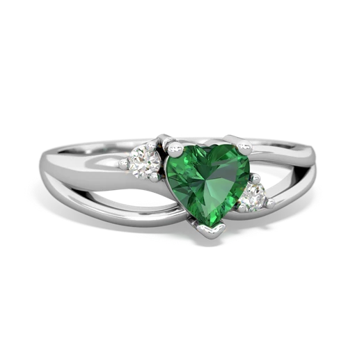 Lab Emerald Split Band Swirl Lab Created Emerald ring Ring
